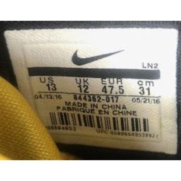 Nike Hyperdunk 2016 SE Black Varsity Maize Sneakers Shoes Men's US 13 - Picture 6 of 7